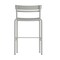 Emma and Oliver Rennes Armless Powder Coated Steel Stool with 2 Slat Back for Indoor-Outdoor Use